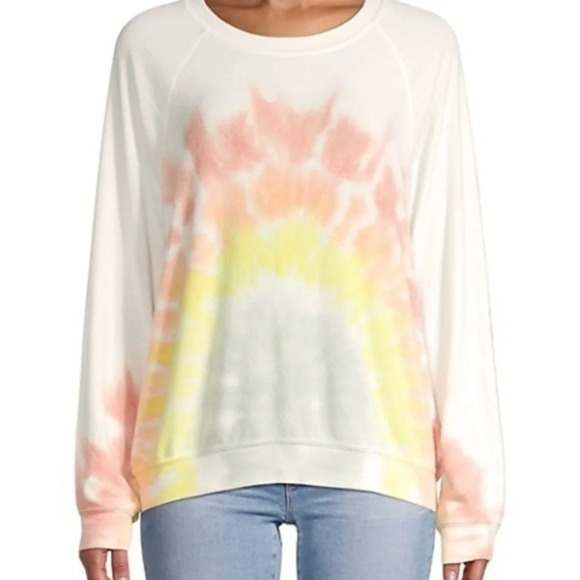 WILDFOX Rainbow Tie Dye Sweatshirt L - Picture 1 of 2